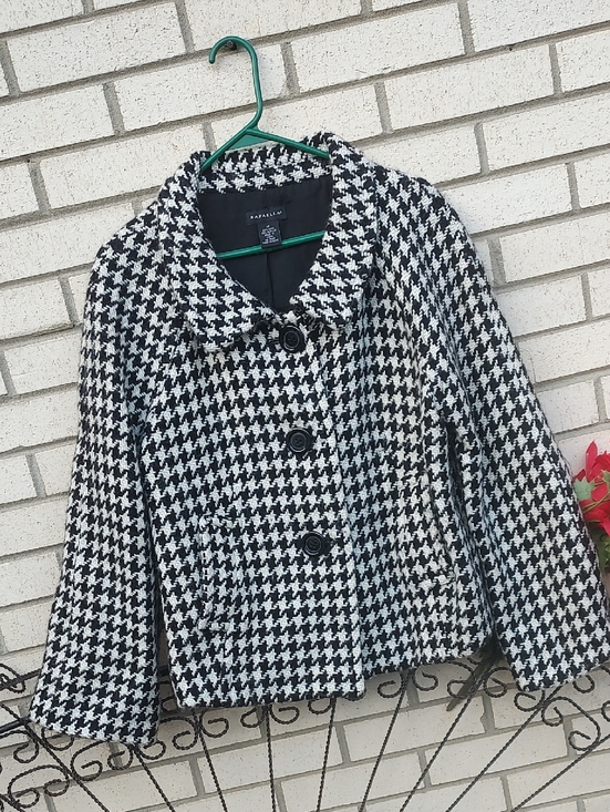 Rafaella Jackets & Blazers - Rafaella Black & White Houndstooth Jacket